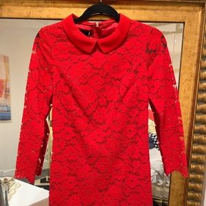 NWT Ted Baker red lace midi